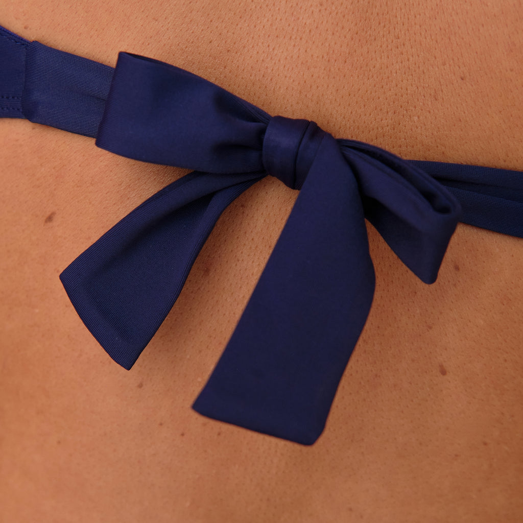 Bow of a swimwuit with nursing clip for lactation, made in Spain with sustainable materials