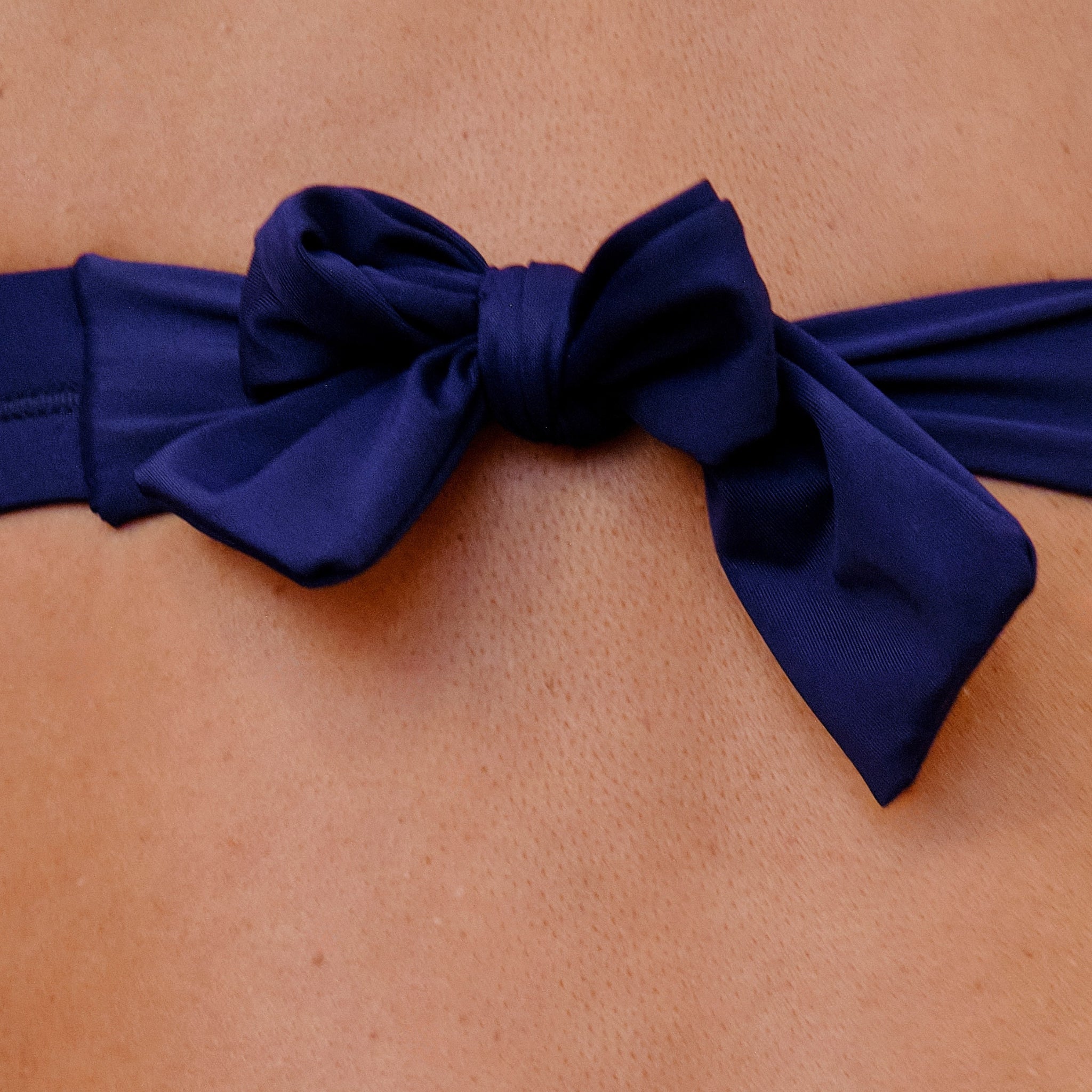 Vini navy maternity and nursing bikini top with ruffle straps in recycled fabric, made in Spain