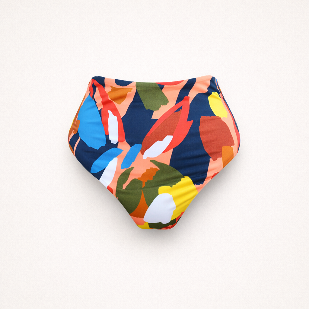 Vini multicolor high-waist bikini brief made with sustainable fabrics 